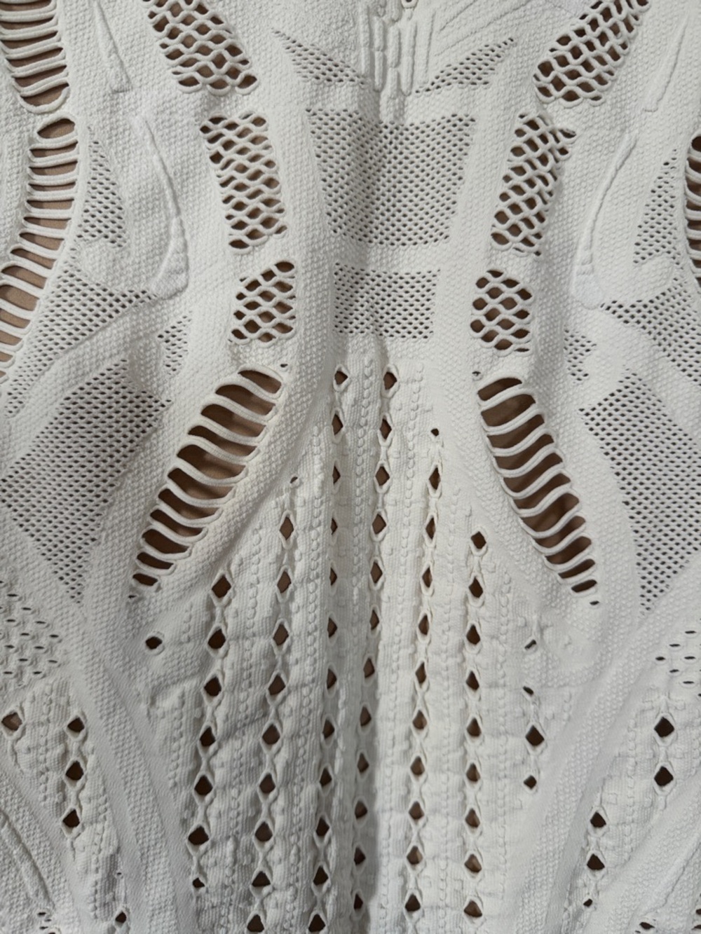 bebe Cream Bodycon Stretch Knit Mini Dress Small - Picture 4 of 9
